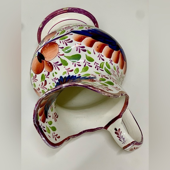 c. 1820 Antique Gaudy Welsh Grape Pattern Large Hand Painted Pink Luster Jug - Picture 7 of 16